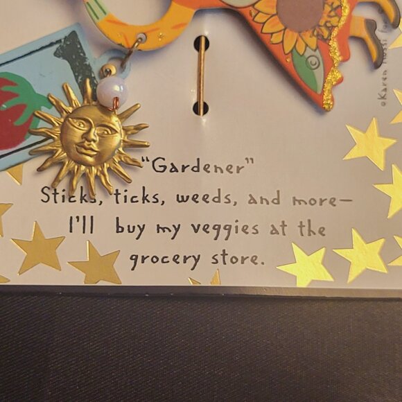 Karen Rossi ~ Fanciful Flights ~ Stick Lapel Pin ~ “Gardener” NWT - Picture 2 of 5